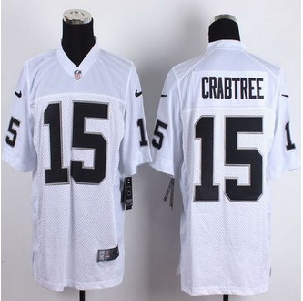 New Oakland Raiders #15 Michael Crabtree White Men Stitched NFL Elite Jersey