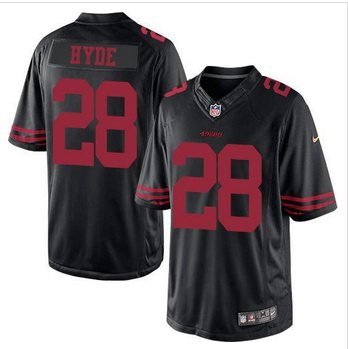 New San Francisco 49ers #28 Carlos Hyde Black Alternate Men Stitched NFL Limited Jersey