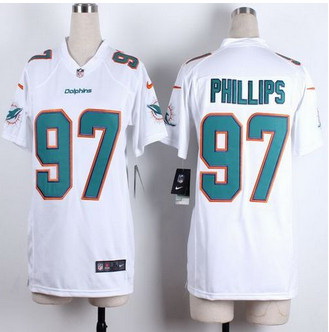 Women New Dolphins #97 Jordan Phillips White Stitched NFL New Elite Jersey