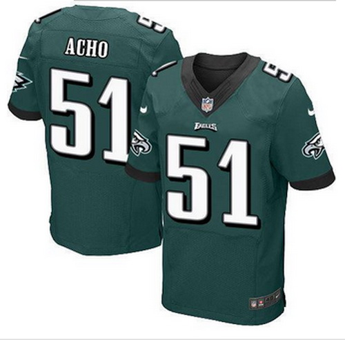 NEW Philadelphia Eagles #51 Emmanuel Acho Midnight Green Team Color Mens Stitched NFL Elite Jersey