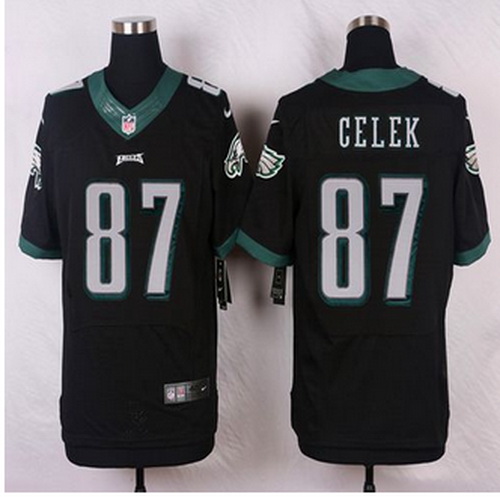 NEW Philadelphia Eagles #87 Brent Celek Black Alternate Mens Stitched NFL Elite Jersey