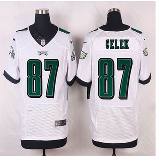 NEW Philadelphia Eagles #87 Brent Celek White Mens Stitched NFL Elite Jersey