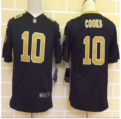 Youth New New Orleans Saints #10 Brandin Cooks Black Team Color Stitched NFL Elite jersey