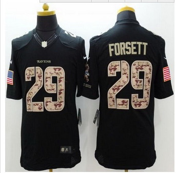 New Baltimore ravens #29 Justin Forsett Black Men Stitched NFL Limited Salute to Service jersey