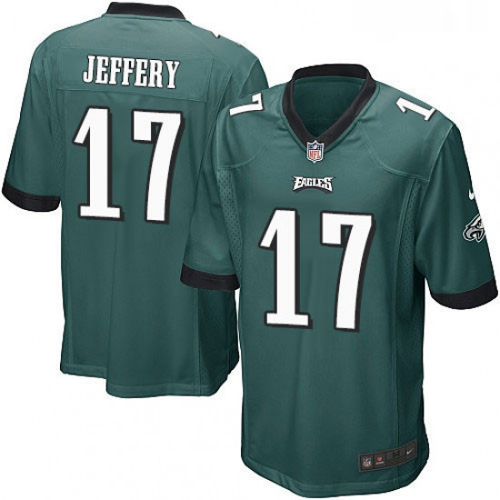 Mens Nike Philadelphia Eagles 17 Alshon Jeffery Game Midnight Green Team Color NFL Jersey