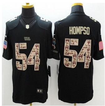 New Carolina Panthers #54 Shaq Thompson Black Men Stitched NFL Limited Salute to Service jersey