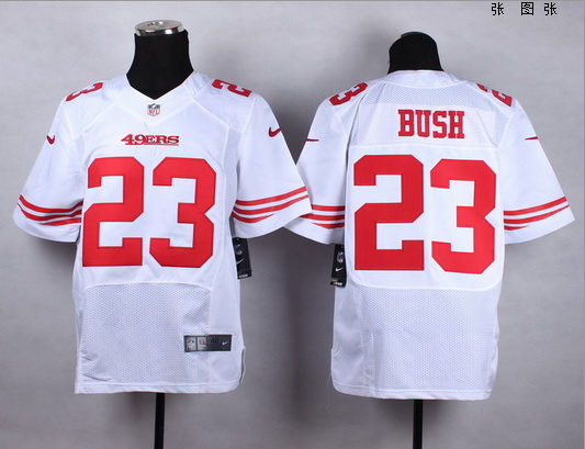 New San Francisco 49ers #23 Reggie Bush White Team Color Men Stitched NFL Elite Jersey