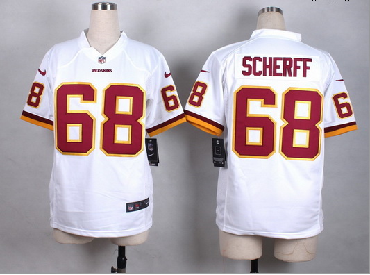 New Washington Redskins #68 Scherff Burgundy white Team Color Men Stitched NFL Elite jersey