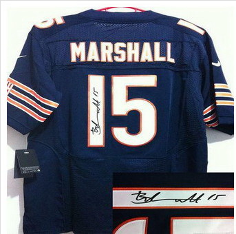 New Chicago Bears #15 Brandon Marshall Blue jerseys(signature Elite)