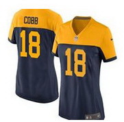 Women New Green Bay Packers#18 Randall Cobb Navy Blue Alternate Stitched NFL New Elite Jersey