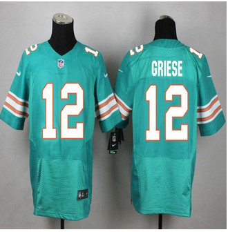 New Miami Dolphins #12 Bob Griese Aqua Green Alternate Mens Stitched NFL Elite Jersey