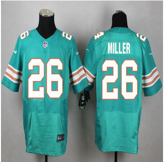 New Miami Dolphins #26 Lamar Miller Aqua Green Alternate Mens Stitched NFL Elite Jersey