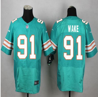 New Miami Dolphins #91 Cameron Wake Aqua Green Alternate Mens Stitched NFL Elite Jersey