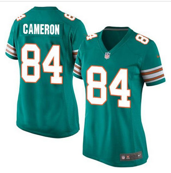 Women New Miami Dolphins #84 Jordan Cameron Aqua Green Alternate Stitched NFL Elite Jersey