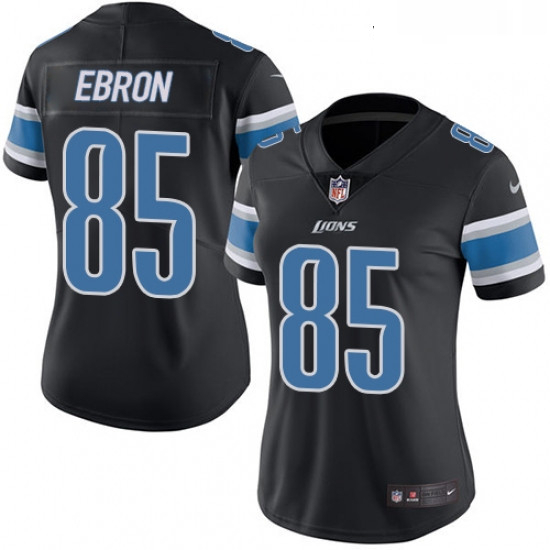 Womens Nike Detroit Lions 85 Eric Ebron Limited Black Rush Vapor Untouchable NFL Jersey