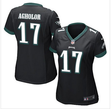 Women NEW Eagles #17 Nelson Agholor Black Alternate Stitched NFL New Elite Jersey