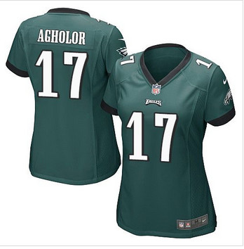 Women NEW Eagles #17 Nelson Agholor Midnight Green Team Color Stitched NFL New Elite Jersey