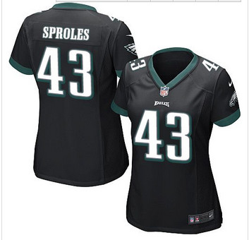 Women NEW Eagles #43 Darren Sproles Black Alternate Stitched NFL New Elite Jersey