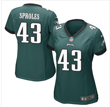 Women NEW Eagles #43 Darren Sproles Midnight Green Team Color Stitched NFL New Elite Jersey