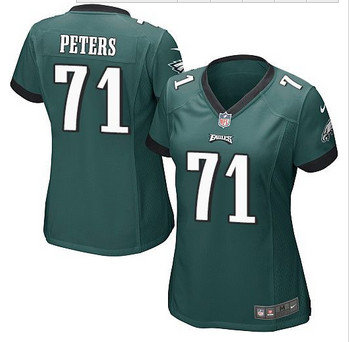 Women NEW Eagles #71 Jason Peters Midnight Green Team Color Stitched NFL New Elite Jersey