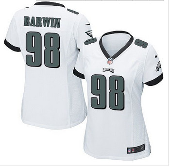 Women NEW Eagles #98 Connor Barwin White Stitched NFL New Elite Jersey