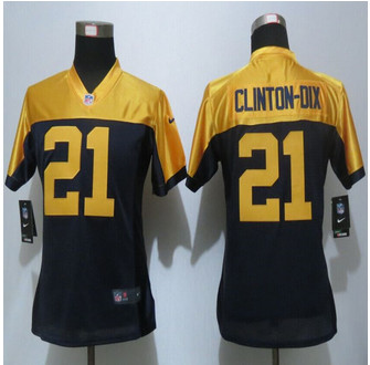 Women new Green Bay Packers #21 Ha Ha Clinton-Dix Navy Blue Alternate Elite Jersey