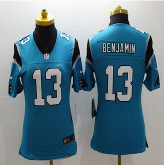 Women New Panthers #13 Kelvin Benjamin Blue Alternate Stitched NFL Limited Jersey