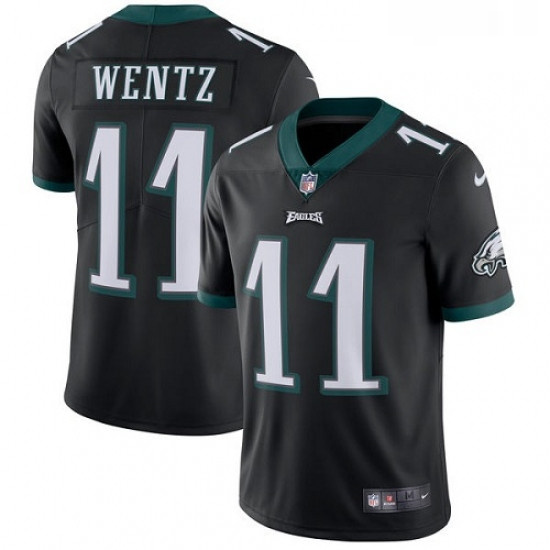 Mens Nike Philadelphia Eagles 11 Carson Wentz Black Alternate Vapor Untouchable Limited Player NFL J