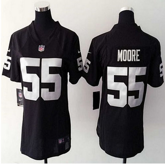 women New Raiders #55 Sio Moore Black Team Color NFL Elite Jersey