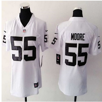 women New Raiders #55 Sio Moore White NFL Elite Jersey