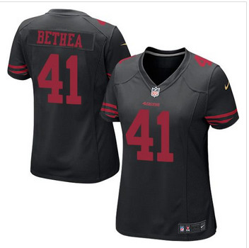 Women NEW San Francisco 49ers #41 Antoine Bethea Black Alternate Stitched NFL Elite Jersey