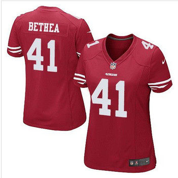 Women NEW San Francisco 49ers #41 Antoine Bethea Red Team Color 