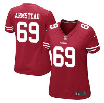 Women NEW San Francisco 49ers #69 Arik Armstead Red Team Color Stitched NFL Elite Jersey