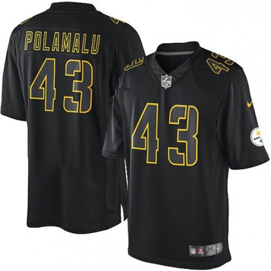 Mens Nike Pittsburgh Steelers 43 Troy Polamalu Limited Black Imp