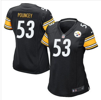 Women NEW Pittsburgh Steelers #53 Maurkice Pouncey Black Team Co