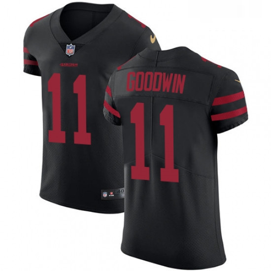 Mens Nike San Francisco 49ers 11 Marquise Goodwin Black Alternate Vapor Untouchable Elite Player NFL