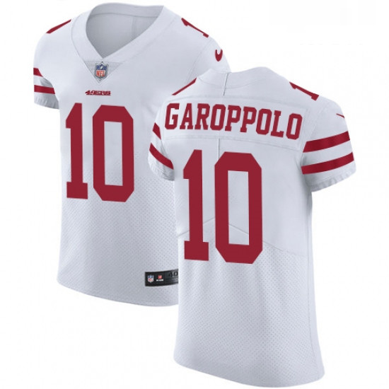 Mens Nike San Francisco 49ers 10 Jimmy Garoppolo White Vapor Untouchable Elite Player NFL Jersey