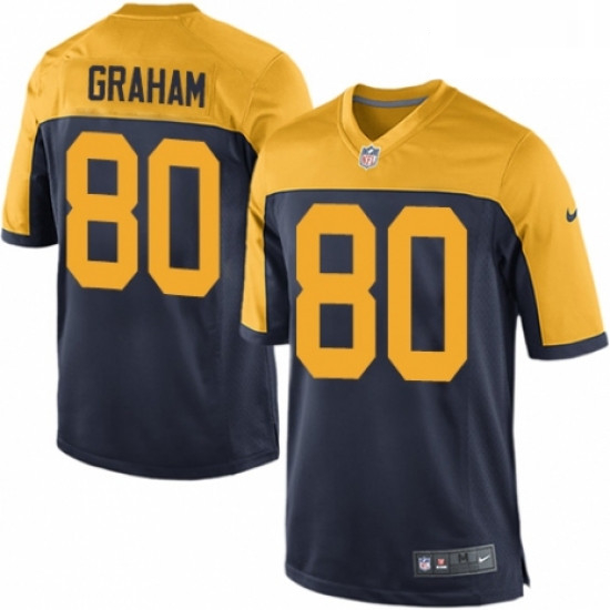Men Nike Green Bay Packers 80 Jimmy Graham Game Navy Blue Altern