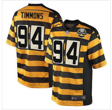 Youth NEW Pittsburgh Steelers #94 Lawrence Timmons Black Yellow Alternate Stitched NFL Elite Jersey