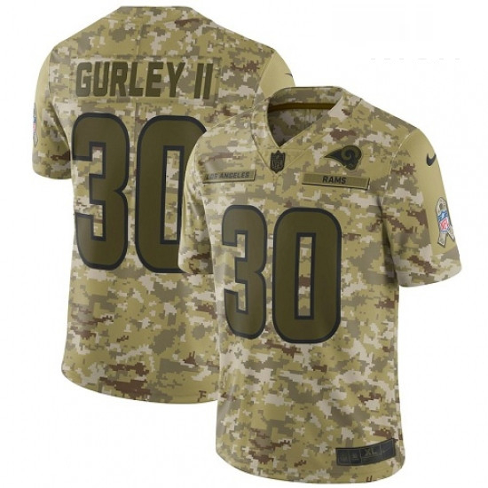 Men Nike Los Angeles Rams 30 Todd Gurley Limited Camo 2018 Salute to Service NFL Jersey