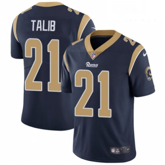 Men Nike Los Angeles Rams 21 Aqib Talib Navy Blue Team Color Vapor Untouchable Limited Player NFL Je