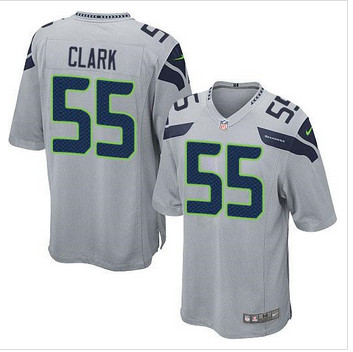 Youth NEW Seattle Seahawks #55 Frank Clark Grey Alternate Stitched NFL Elite Jersey