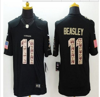 New Dallas Cowboys #11 Cole Beasley Black Men's Stitched NFL Limited Salute to Service Jersey