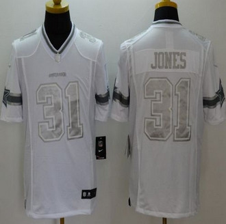 New Dallas Cowboys #31 Byron Jones White Men's Stitched NFL Limited Platinum Jersey