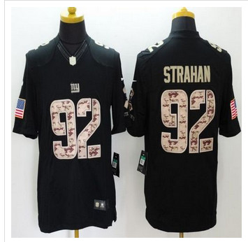 New New York Giants #92 Michael Strahan Black Men''s Stitched NFL Limited Salute to Service Jersey