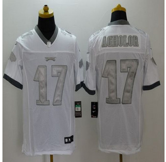 New Philadelphia Eagles #17 Nelson Agholor White Men's Stitched NFL Limited Platinum Jersey