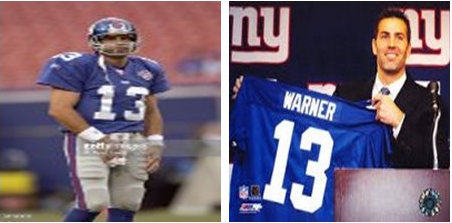 New York Giants#13 Warner blue eltie Jersey