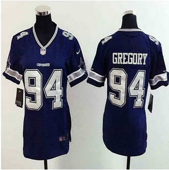 WoMens New Cowboys #94 Randy Gregory Navy Blue Team Color Stitch