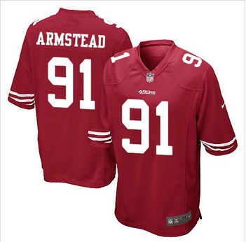 Youth NEW 49ers #91 Arik Armstead Red Team Color Stitched NFL Elite Jersey