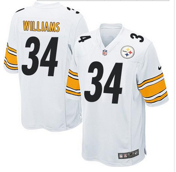 Youth New Steelers #34 DeAngelo Williams White Stitched NFL Elite Jersey